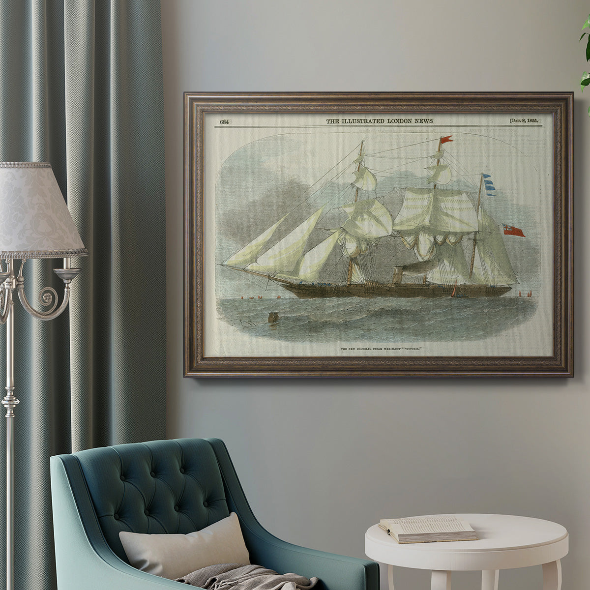 Antique Clipper Ship III Premium Framed Canvas- Ready to Hang