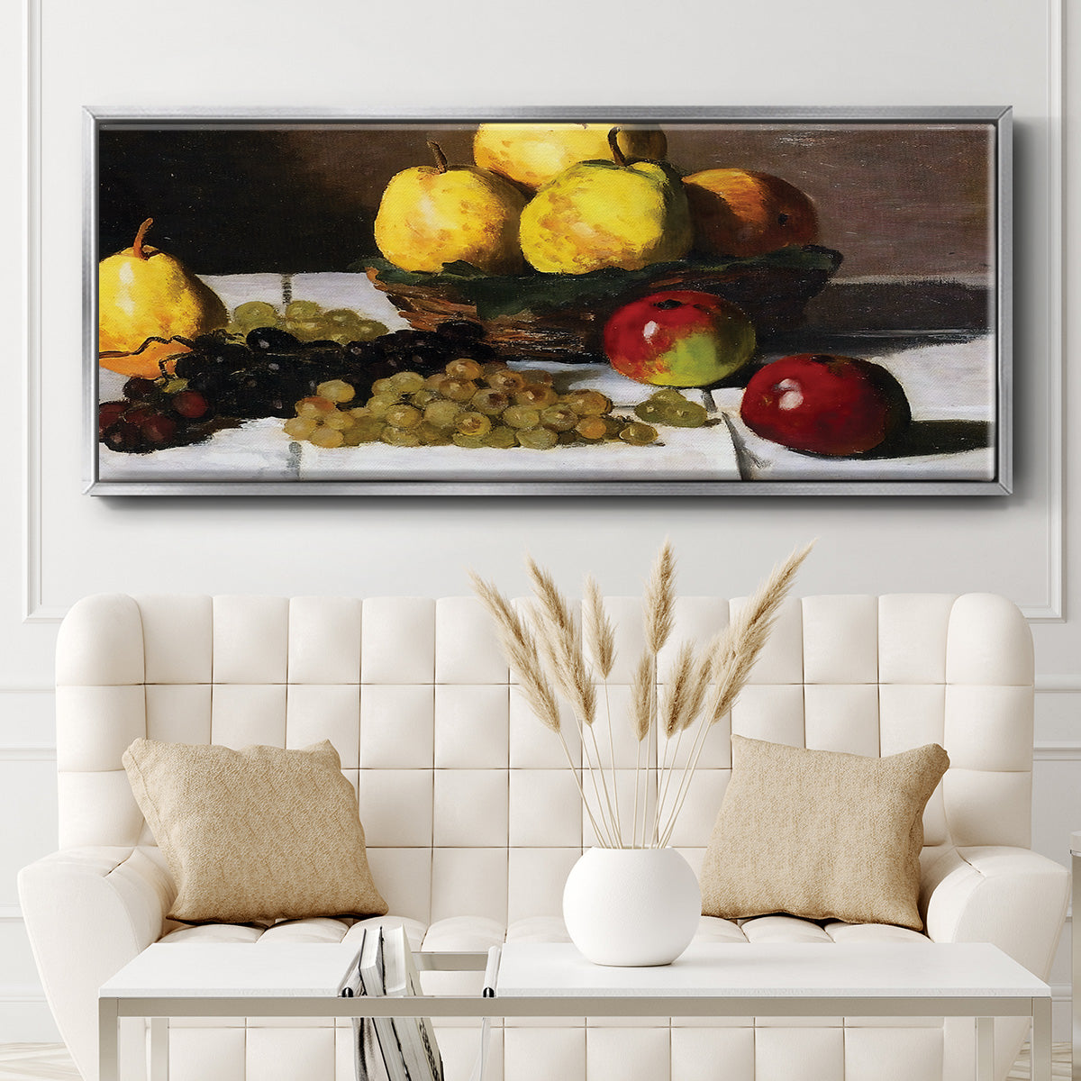 Still Life with Pears and Grapes, 1867 - Floater Framed Canvas Print