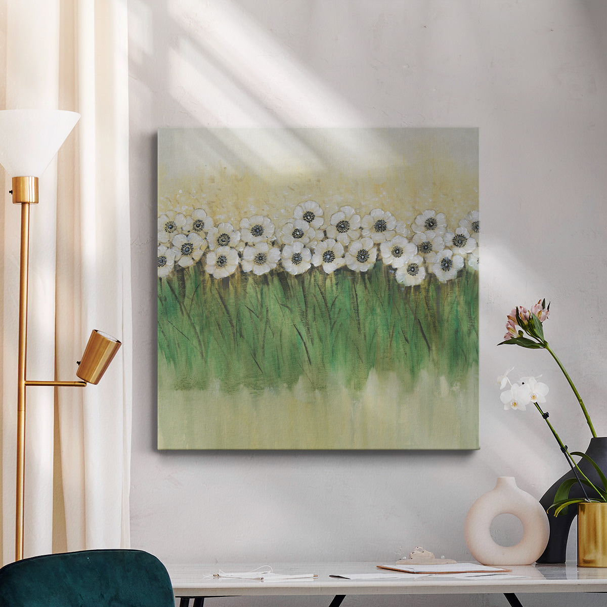 Rows of Flowers II - Canvas Art Print