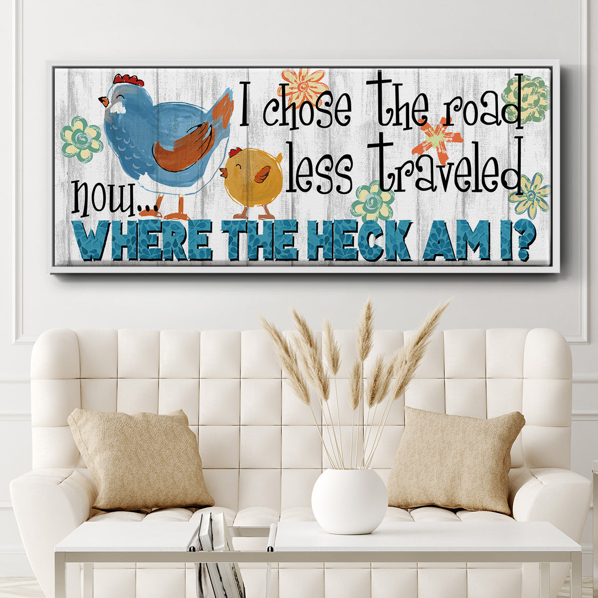 The Road Less - Floater Framed Canvas Print