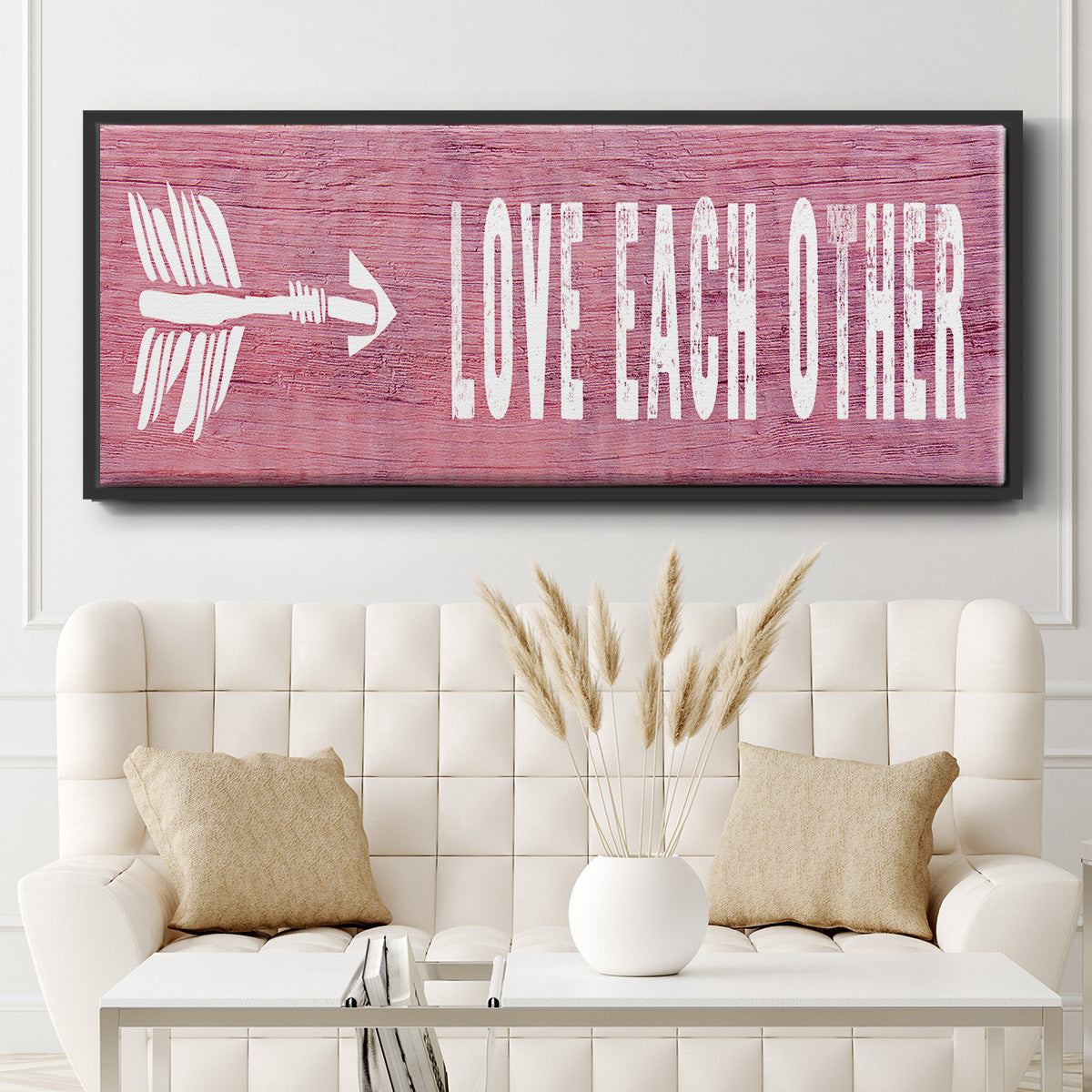 Love Each Other - Floater Framed Canvas Print
