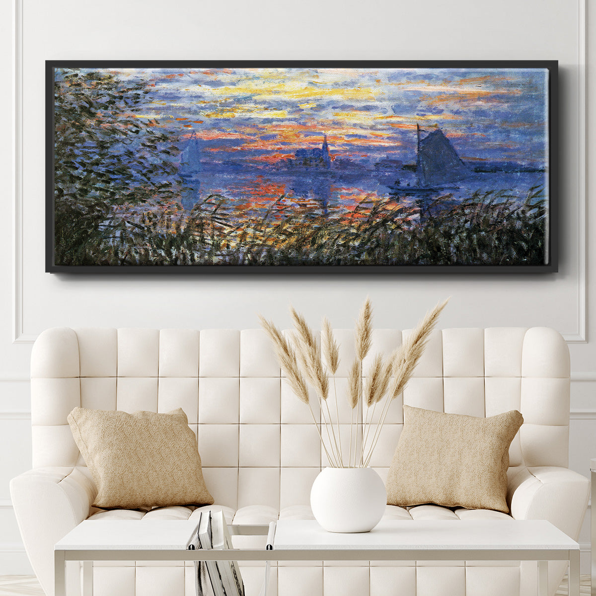 Sunset on the Seine - Floater Framed Canvas Print