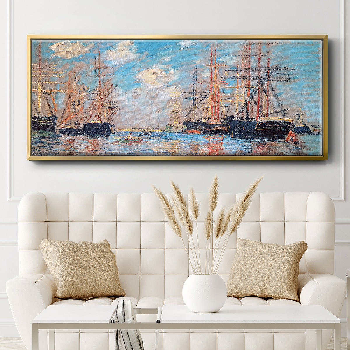The Sea, Port in Amsterdam, 1874 - Floater Framed Canvas Print