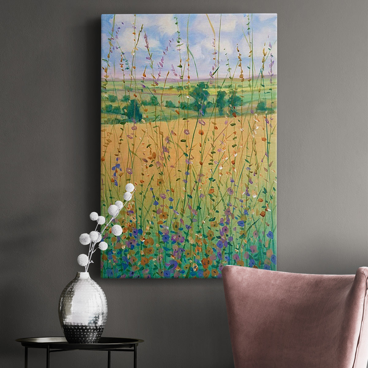 Wildflower Path II Premium Gallery Wrapped Canvas - Ready to Hang