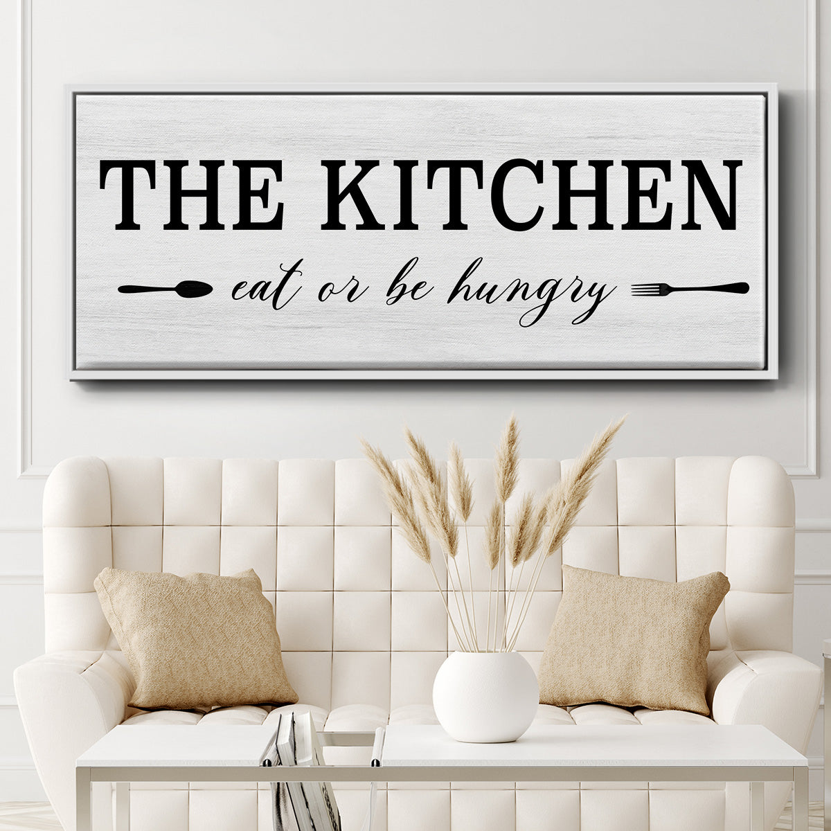 Eat Or Be Hungry - Floater Framed Canvas Print