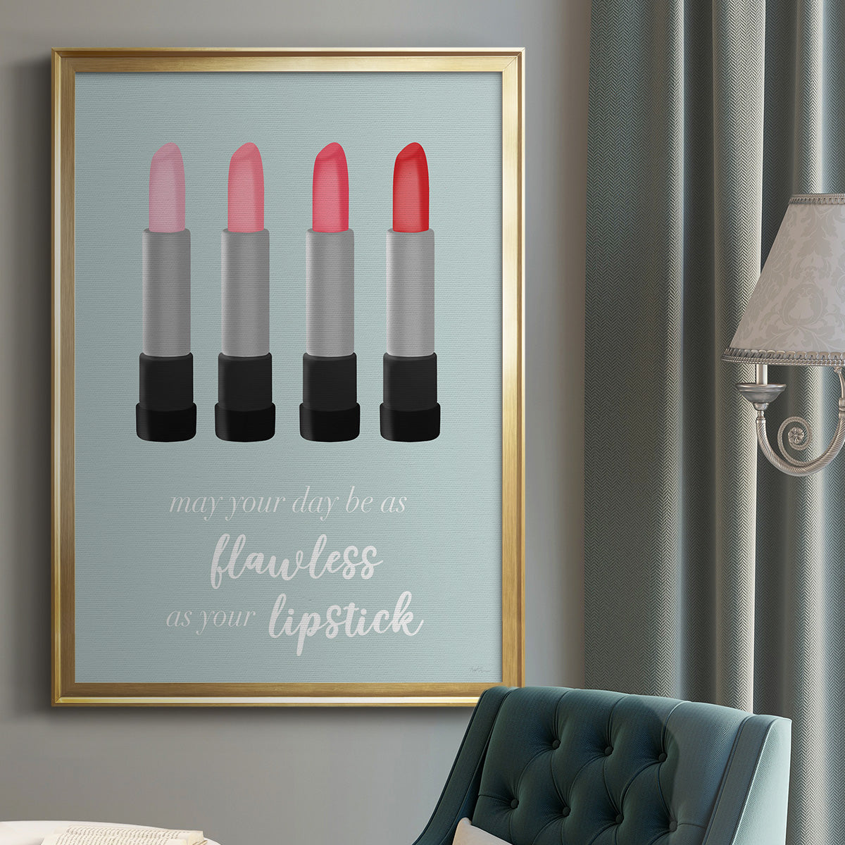 Flawless Lipstick - Modern Framed Canvas Print