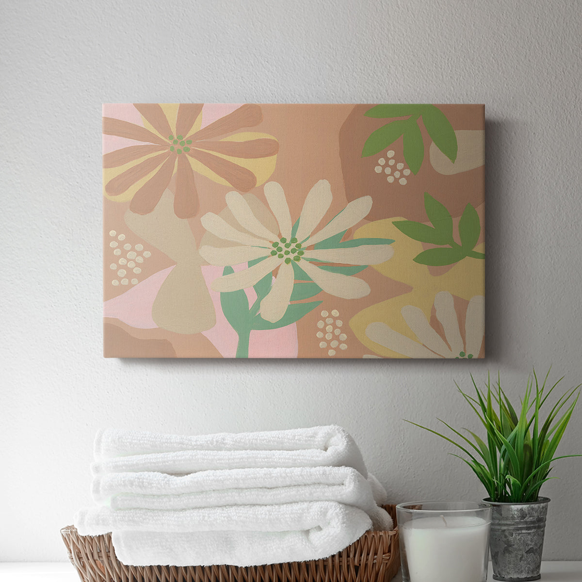 Neutral Blooms III - Canvas Art Print