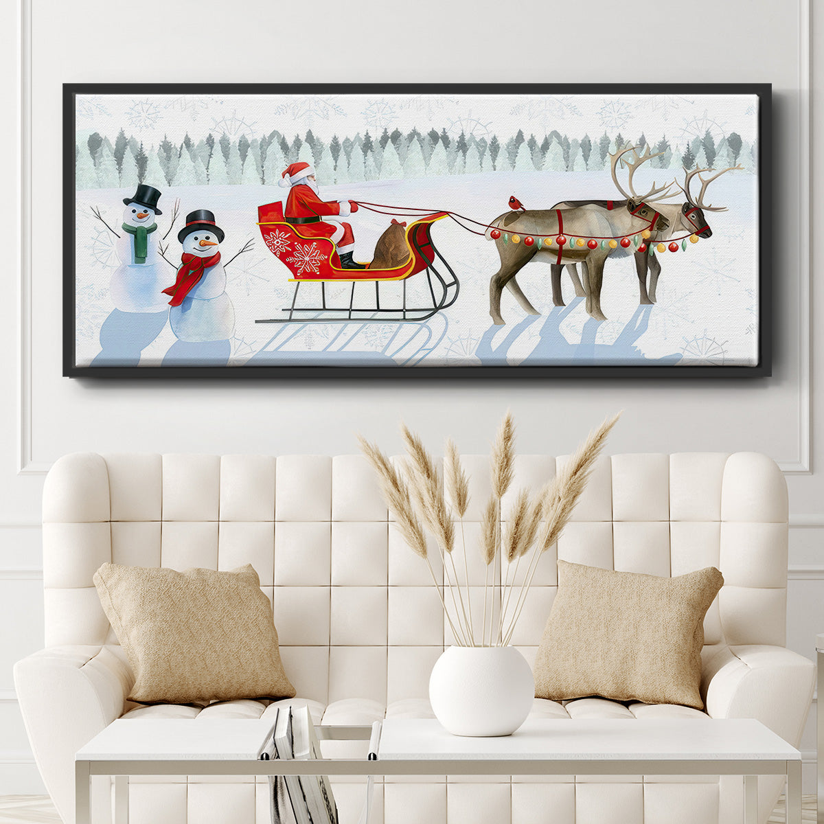 Santa's Snowmen Collection D - Floater Framed Canvas Print