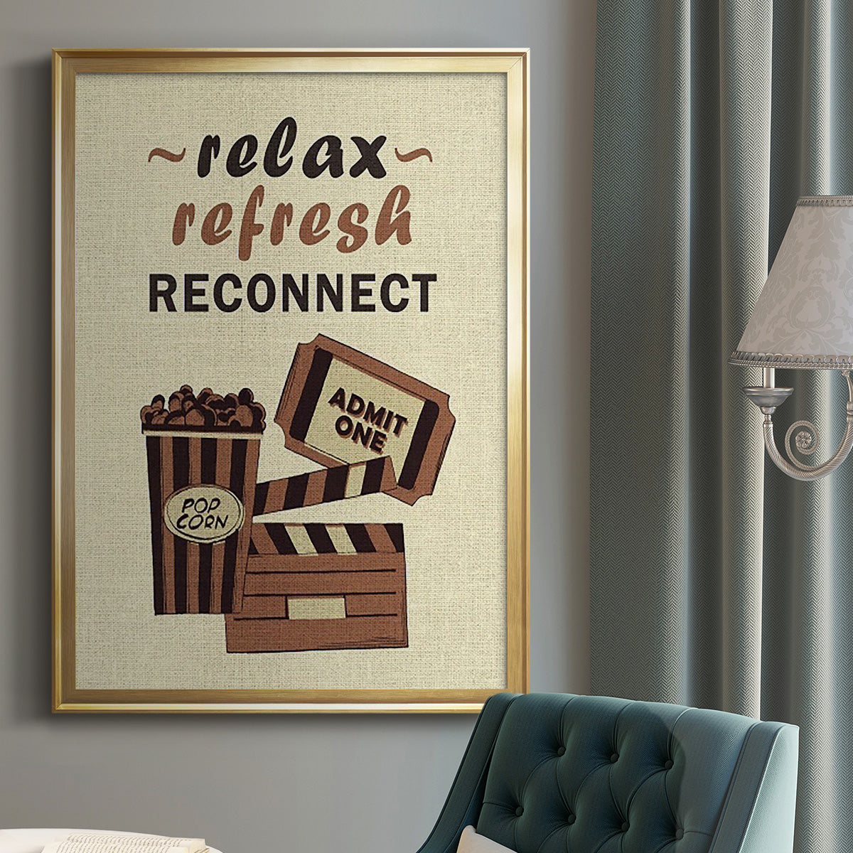 Movie Time IV - Modern Framed Canvas Print