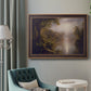 Luminous romantic landscape painting by Frederic Edwin Church in an ornate bronzed mahogany wood frame displayed in a bright interior setting.