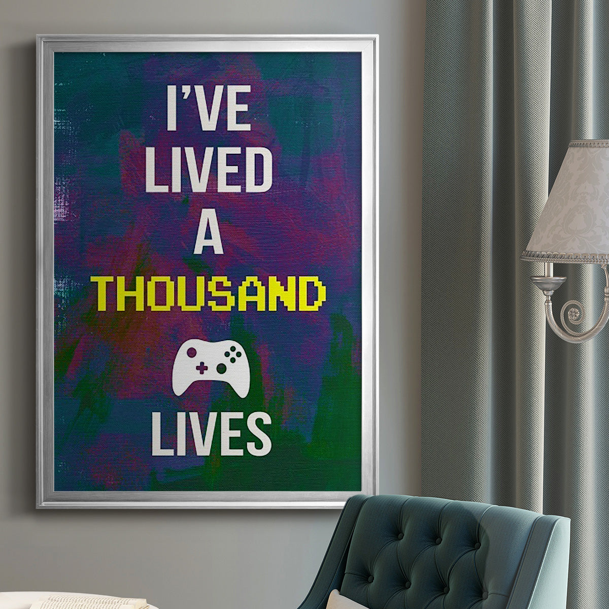 Gamer at Play I - Modern Framed Canvas Print