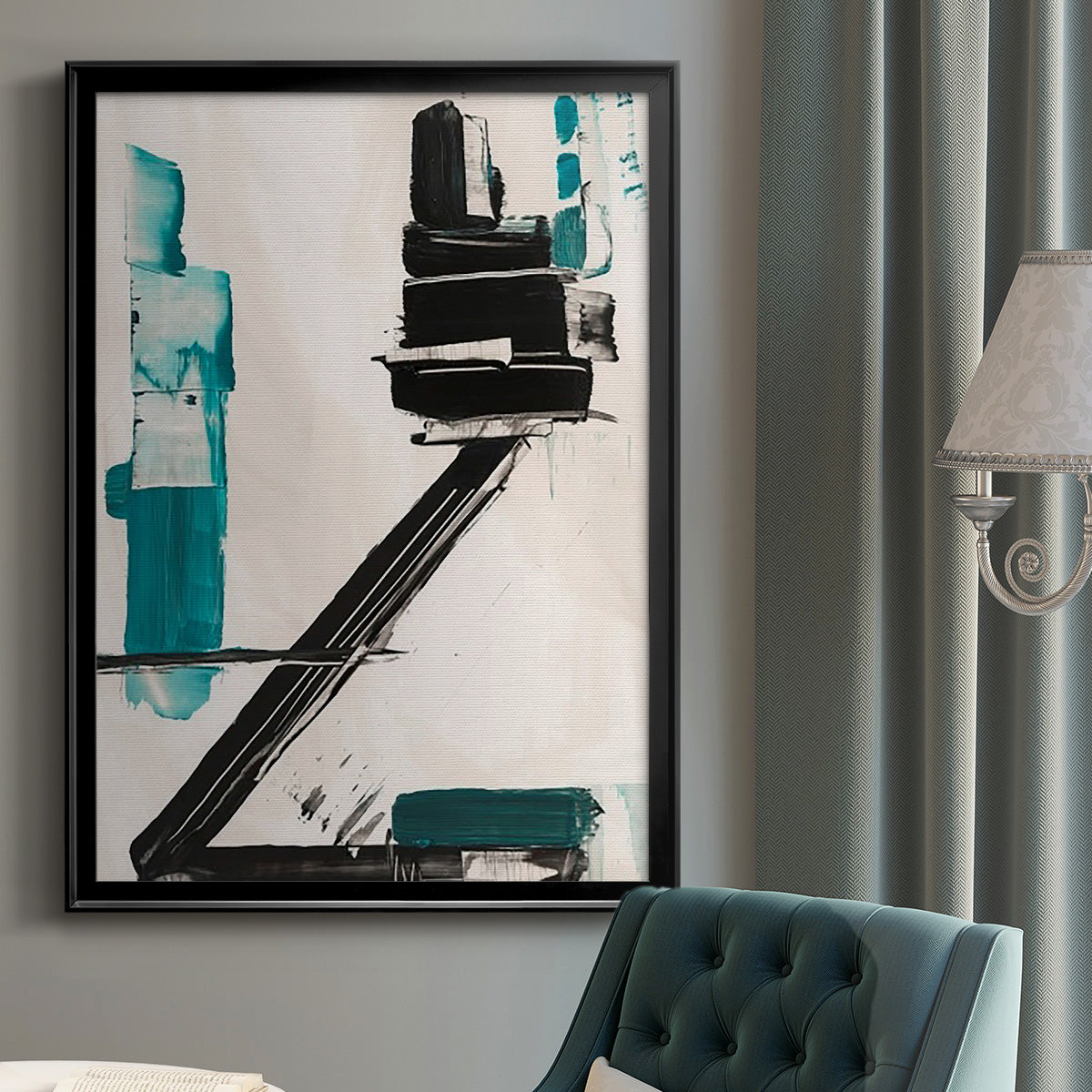 Geometry Notes IV - Modern Framed Canvas Print