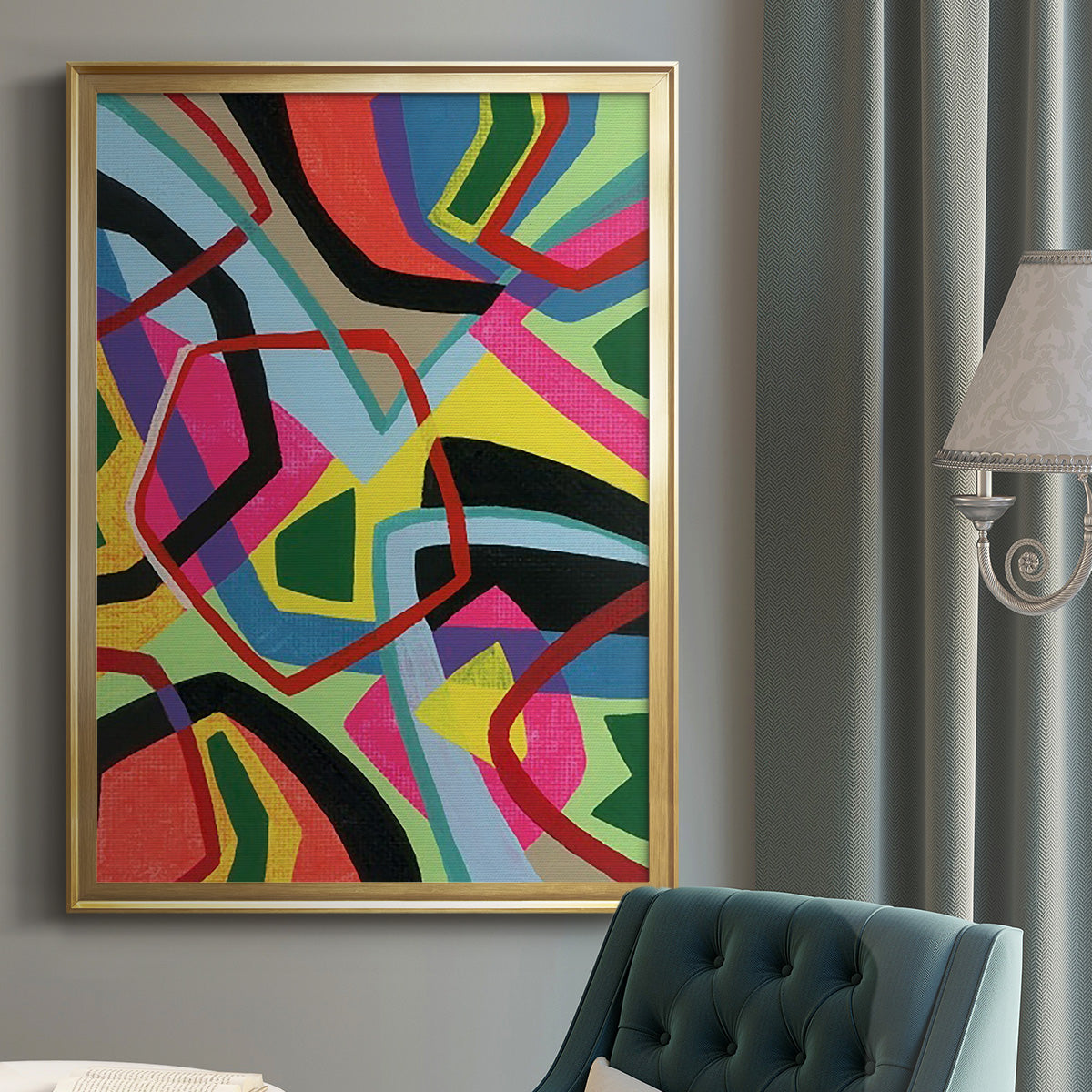 Bold Shape Shift II - Modern Framed Canvas Print