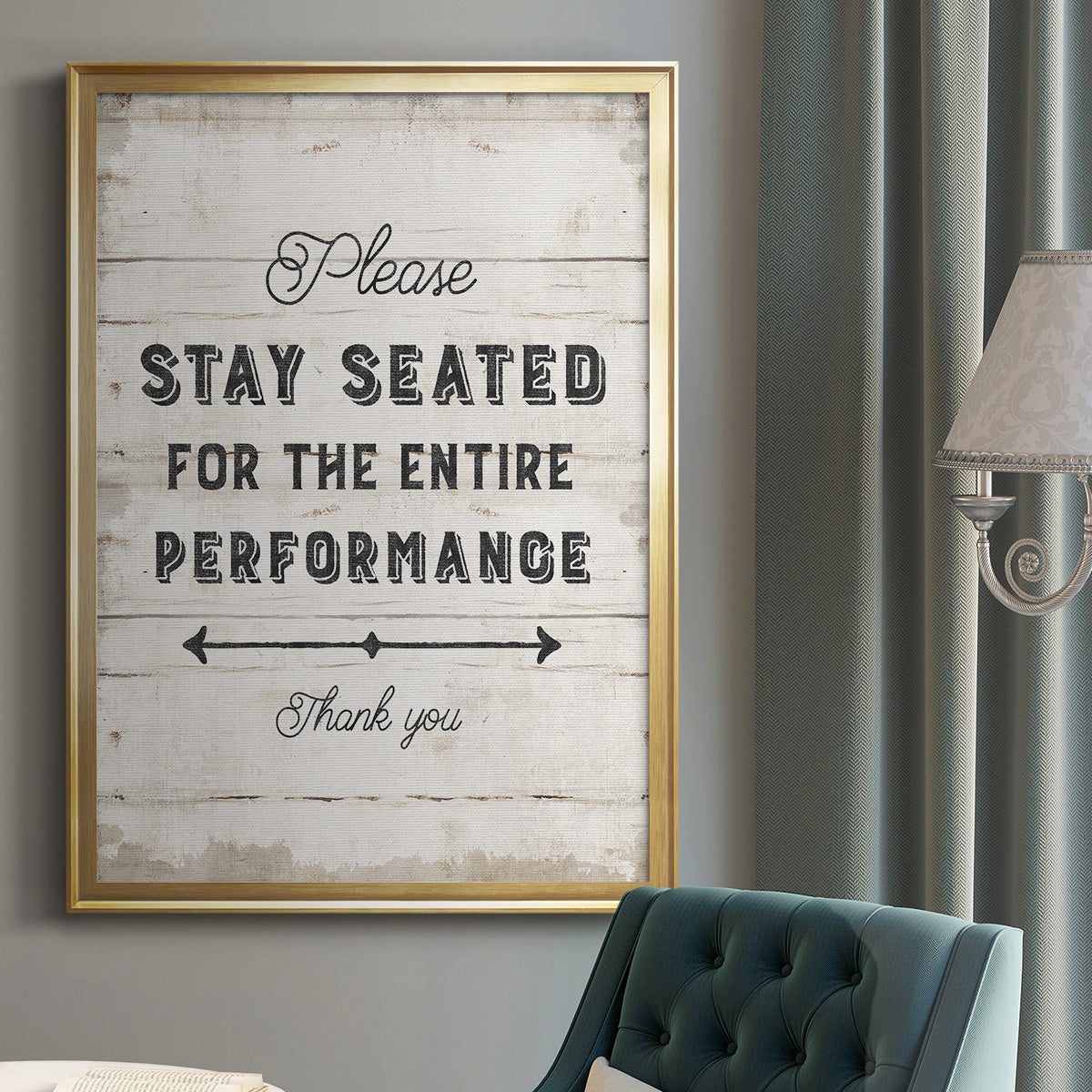 Please Stay Seated - Modern Framed Canvas Print