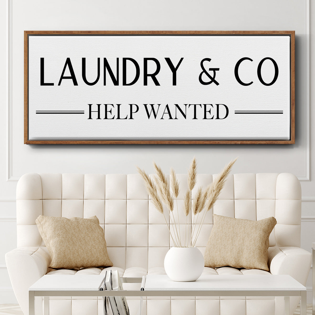 Help Wanted - Floater Framed Canvas Print