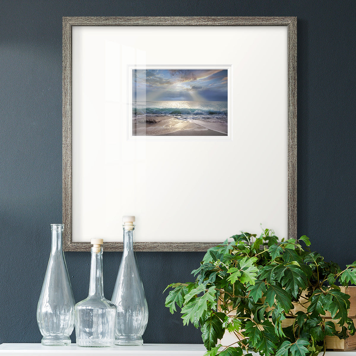 Aqua Blue Morning Premium Framed Print Double Matboard