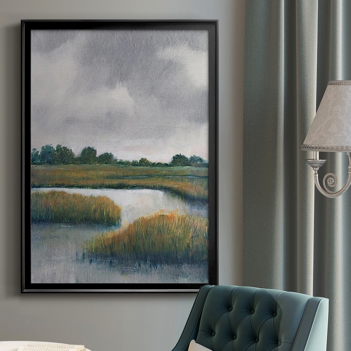 Salt Marshes I - Modern Framed Canvas Print