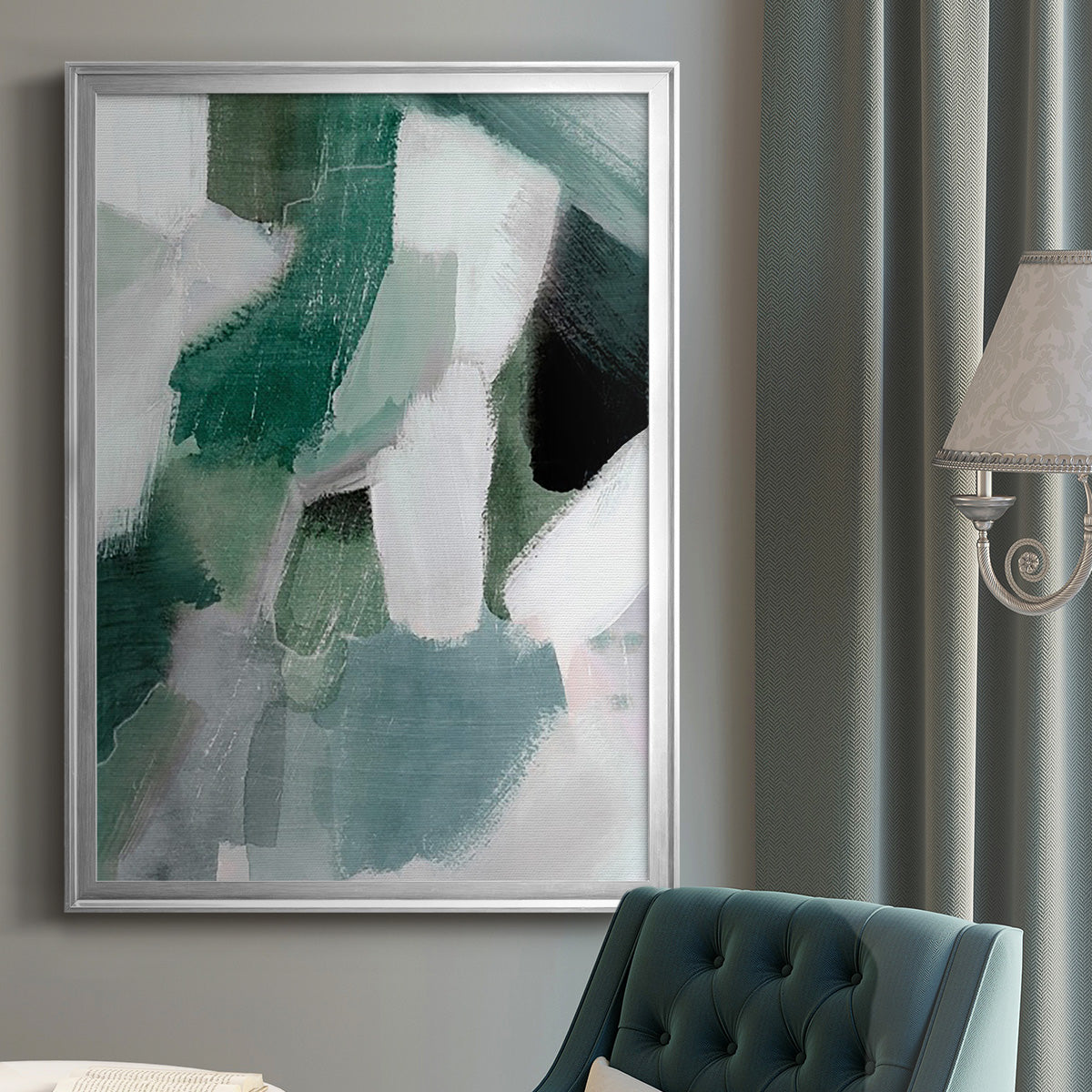 Turquoise Waters II - Modern Framed Canvas Print