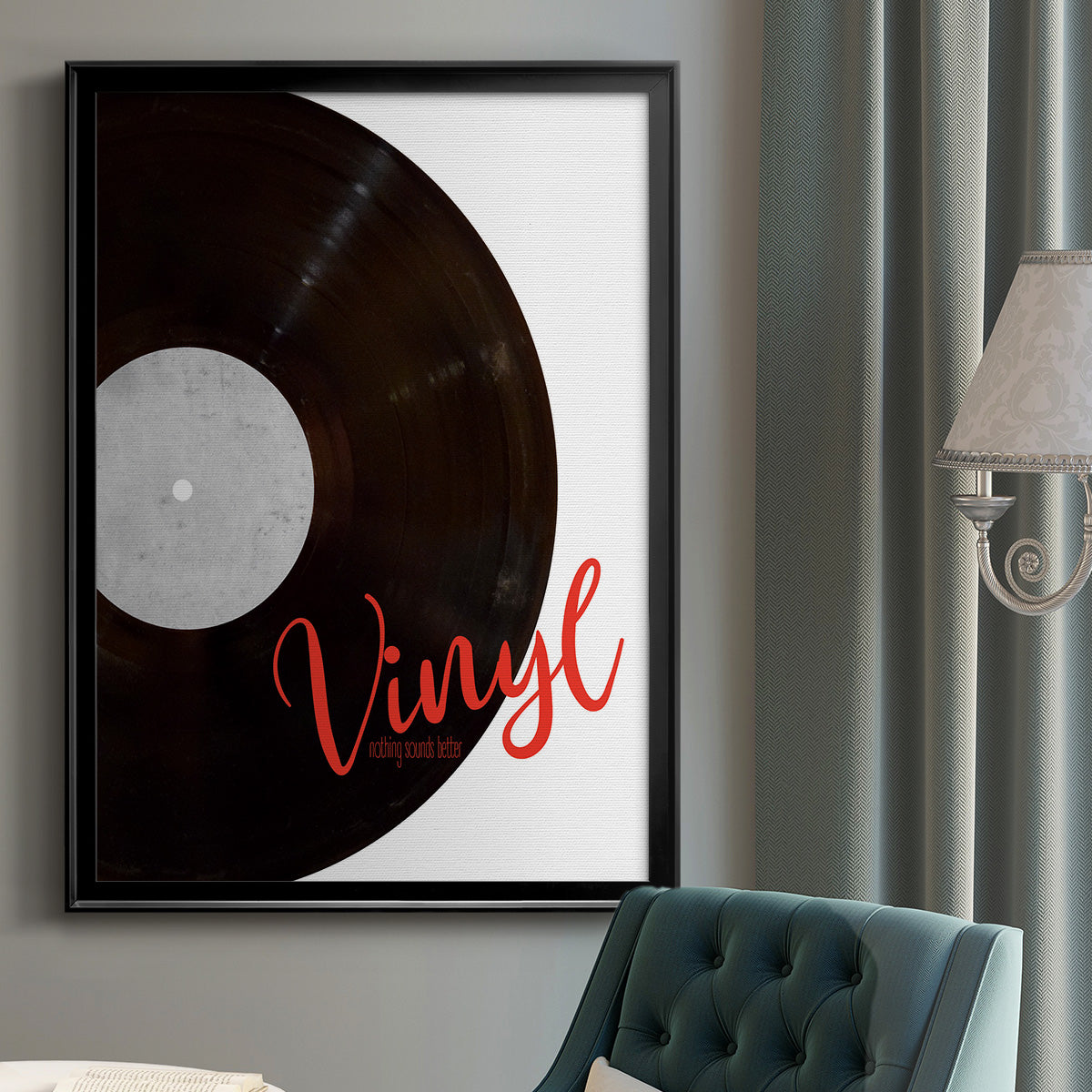 Vinyl - Modern Framed Canvas Print
