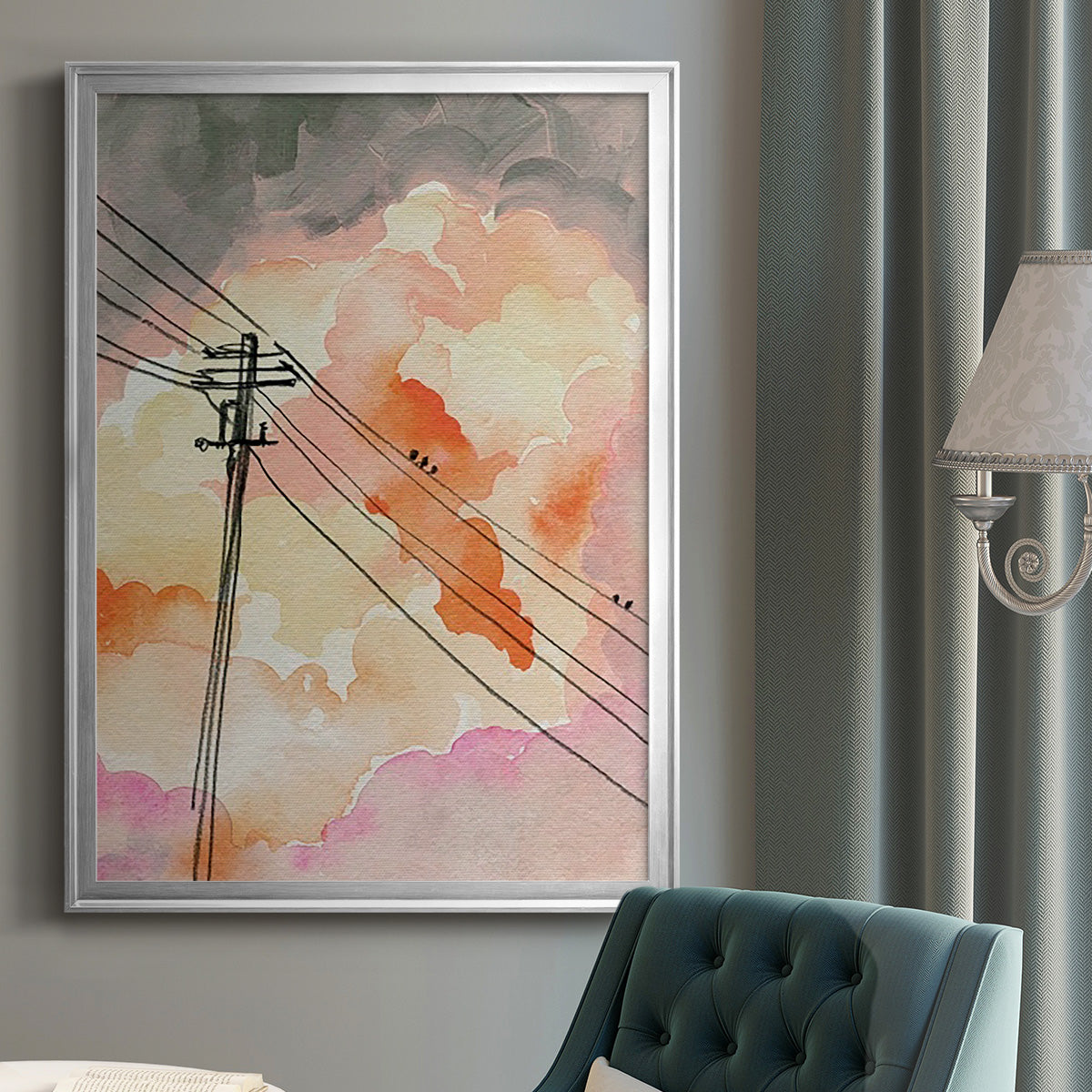 Cloudy Communication II - Modern Framed Canvas Print
