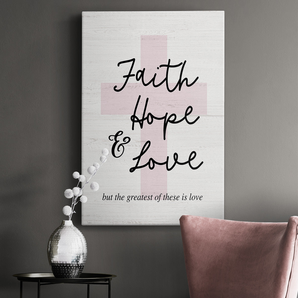 Faith Hope and Love Cross Premium Gallery Wrapped Canvas - Ready to Hang