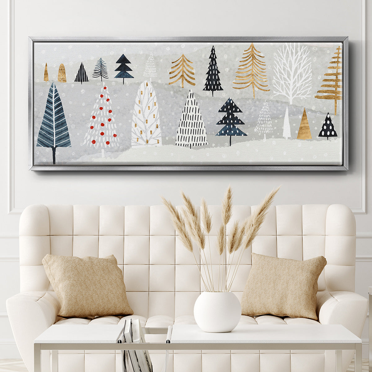 Christmas Chalet Collection D - Floater Framed Canvas Print
