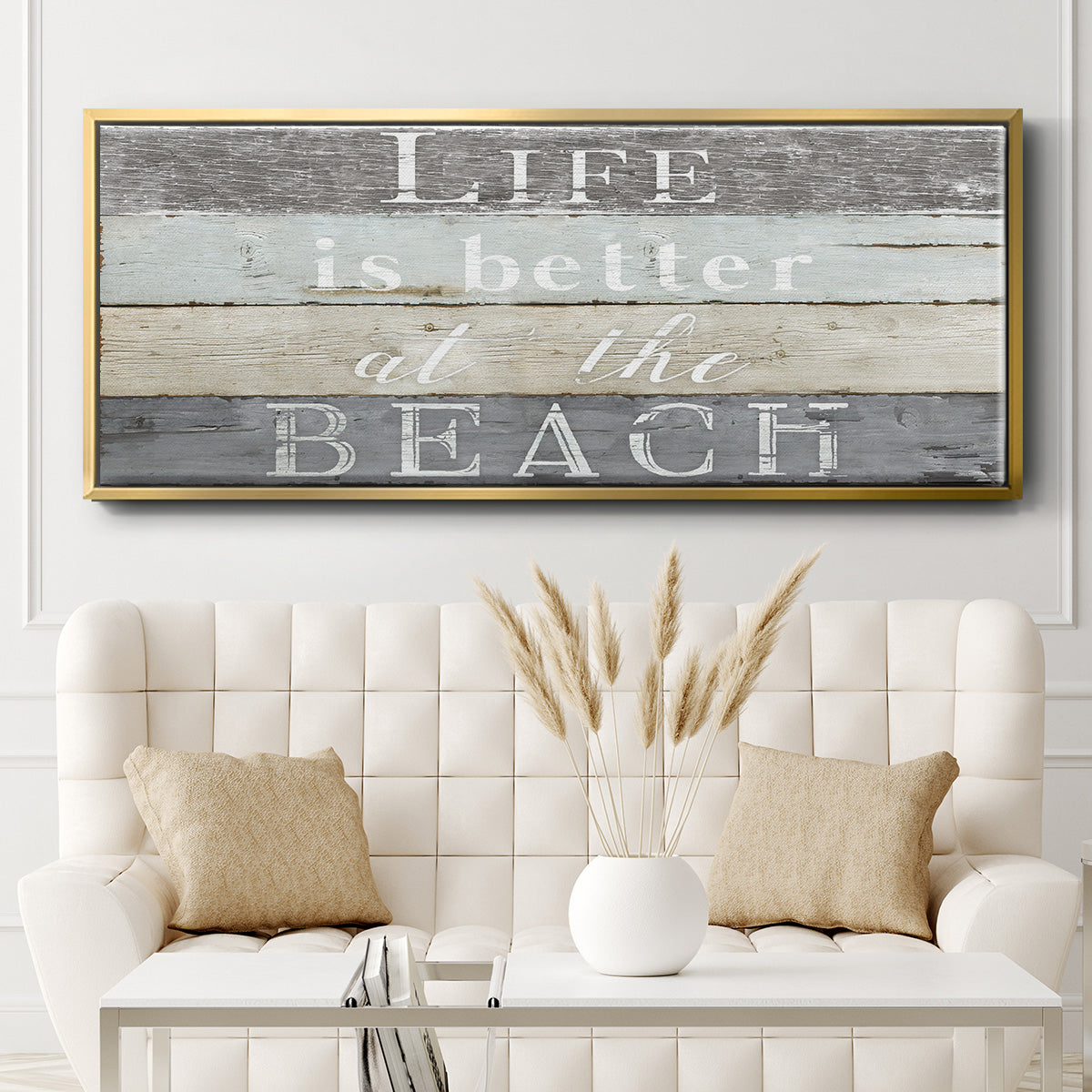 Life Better Beach - Floater Framed Canvas Print