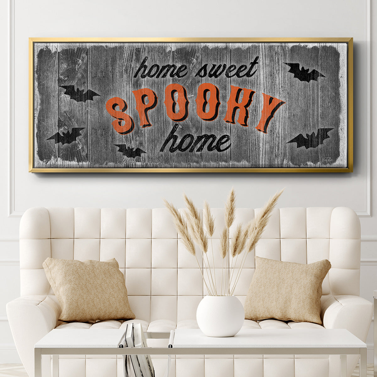 Home Sweet Spooky - Floater Framed Canvas Print