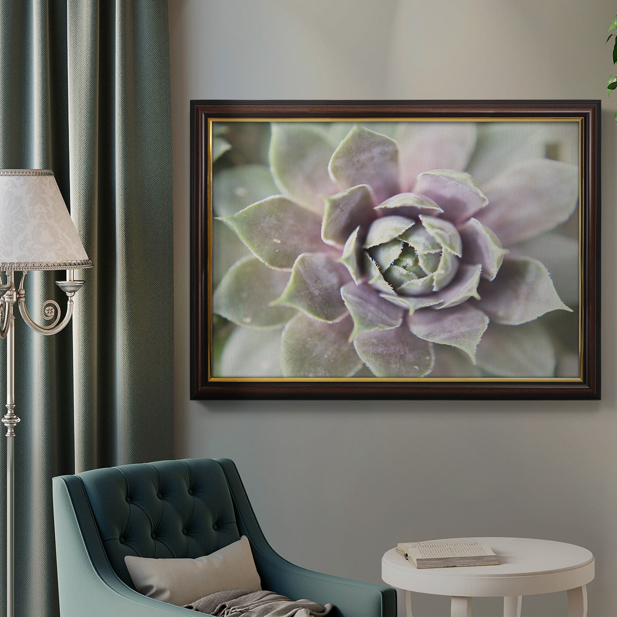 Succulent Glow II - Ornate Framed Canvas Print