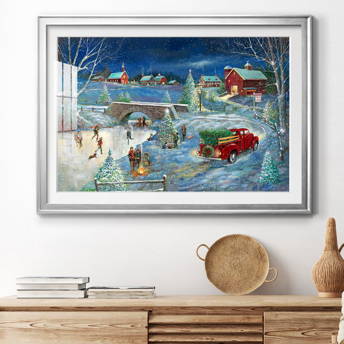Warm Holiday Memories - Modern Framed Art Print