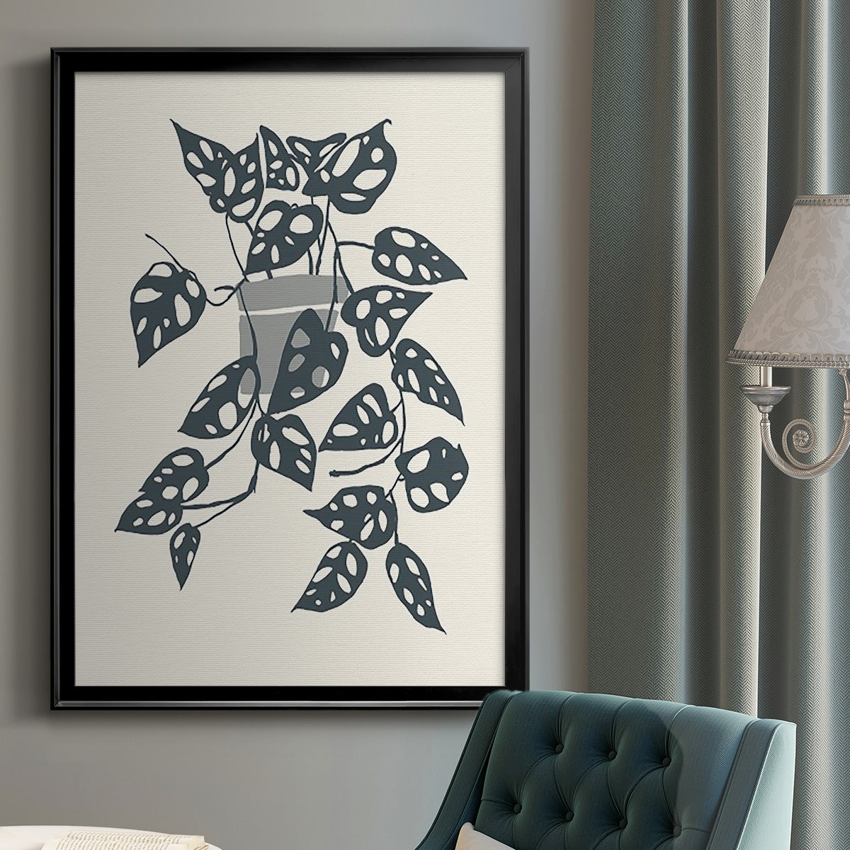 Growing Leaves II - Modern Framed Canvas Print