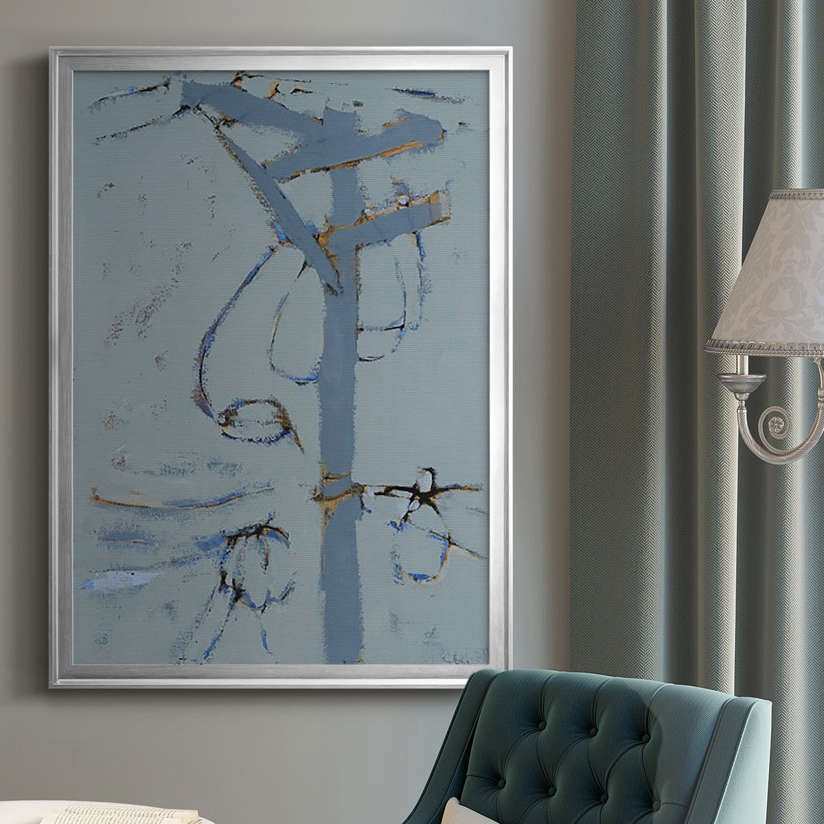 Wires VI - Modern Framed Canvas Print