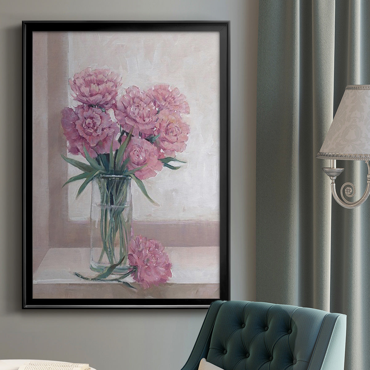 Windowsill Floral II - Modern Framed Canvas Print