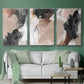 Unbleached Neutrals IV - Framed Premium Gallery Wrapped Canvas L Frame 3 Piece Set - Ready to Hang