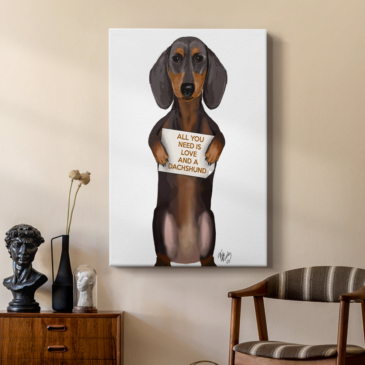 Love and Dachshund - Canvas Art Print