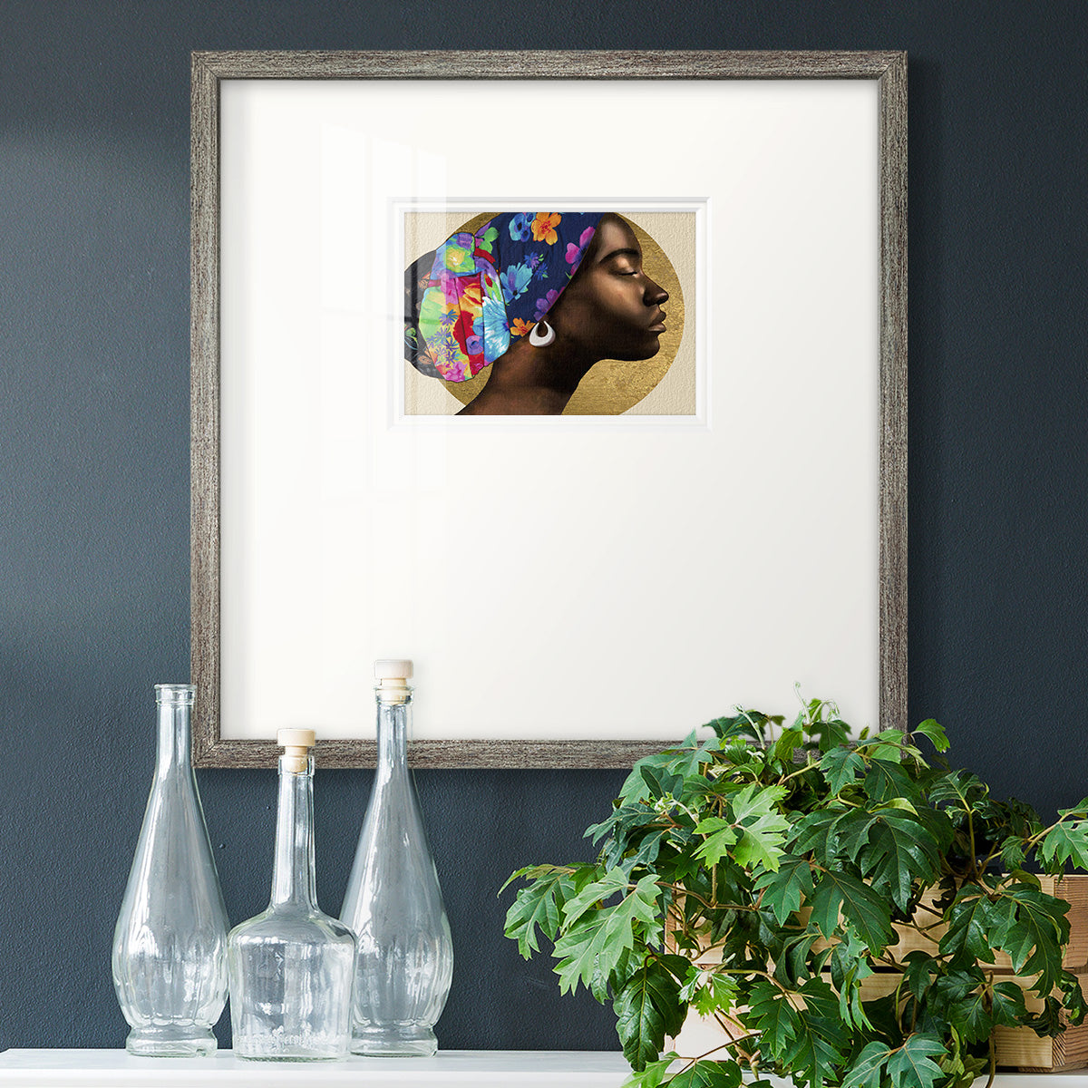 Golden Lady I - Double Matboard Framed Print