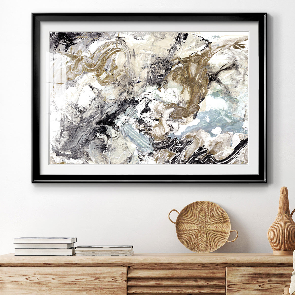 Marbelized Abstract - Modern Framed Art Print