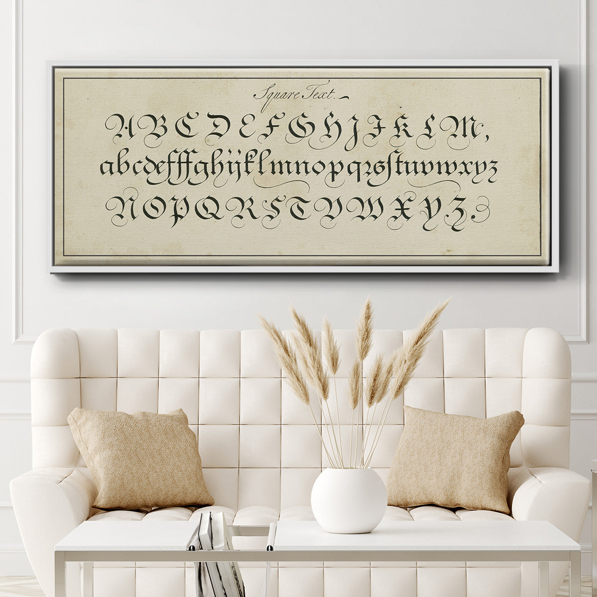Manuscript Sampler III - Floater Framed Canvas Print
