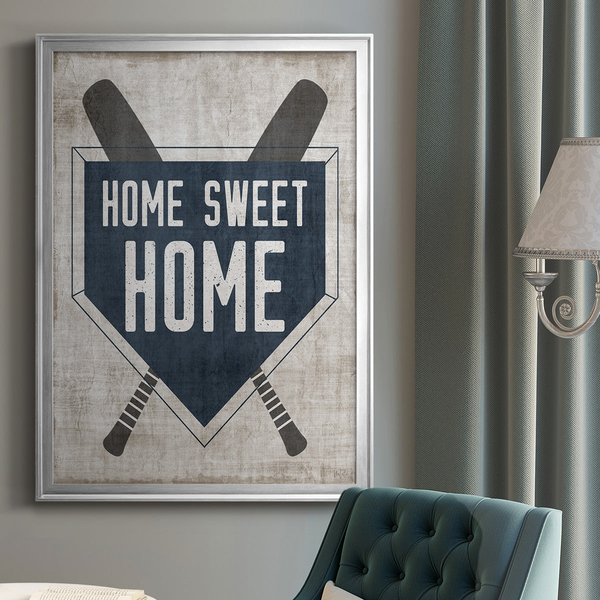 Home Sweet Home Base - Modern Framed Canvas Print