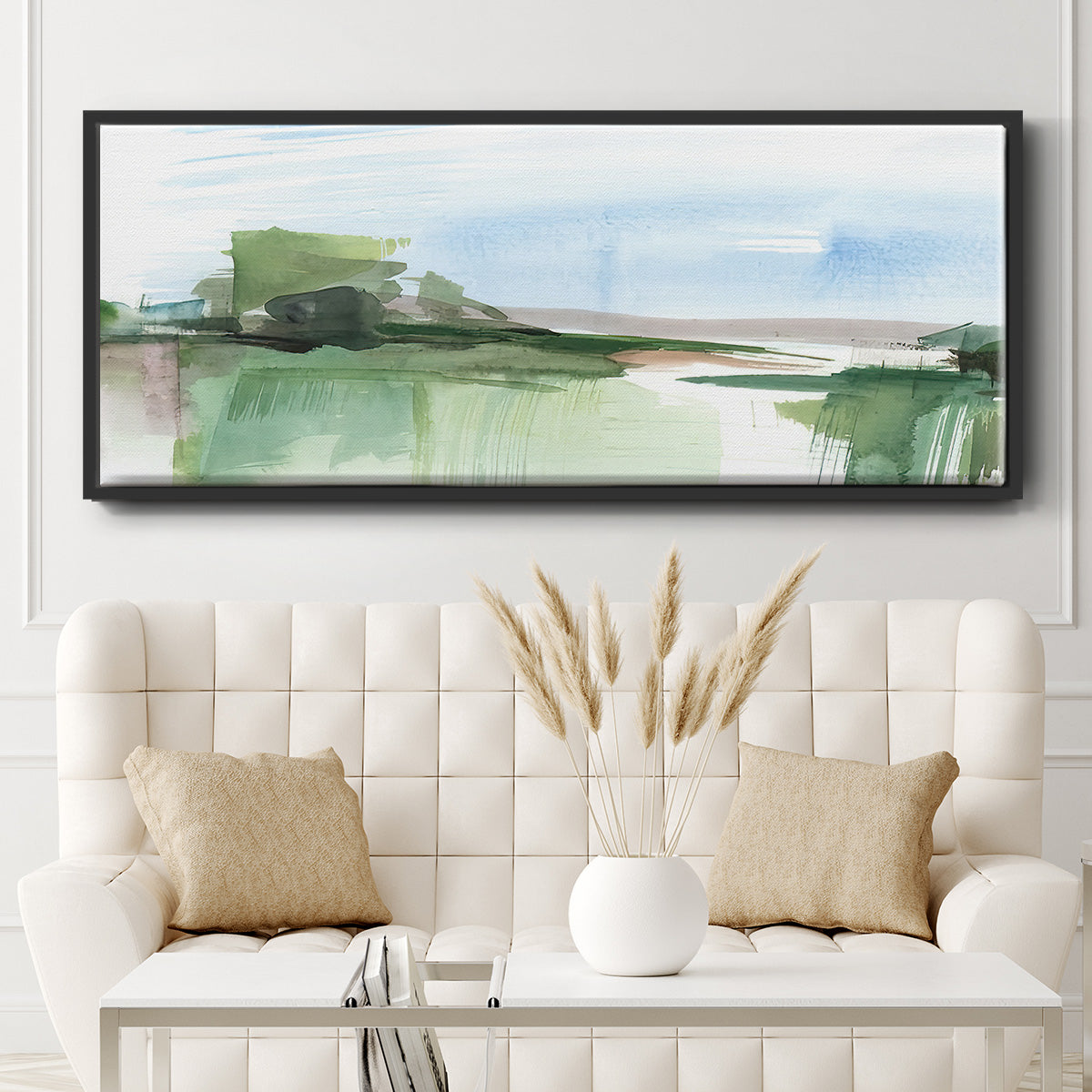 Abstract Wetland IV - Floater Framed Canvas Print