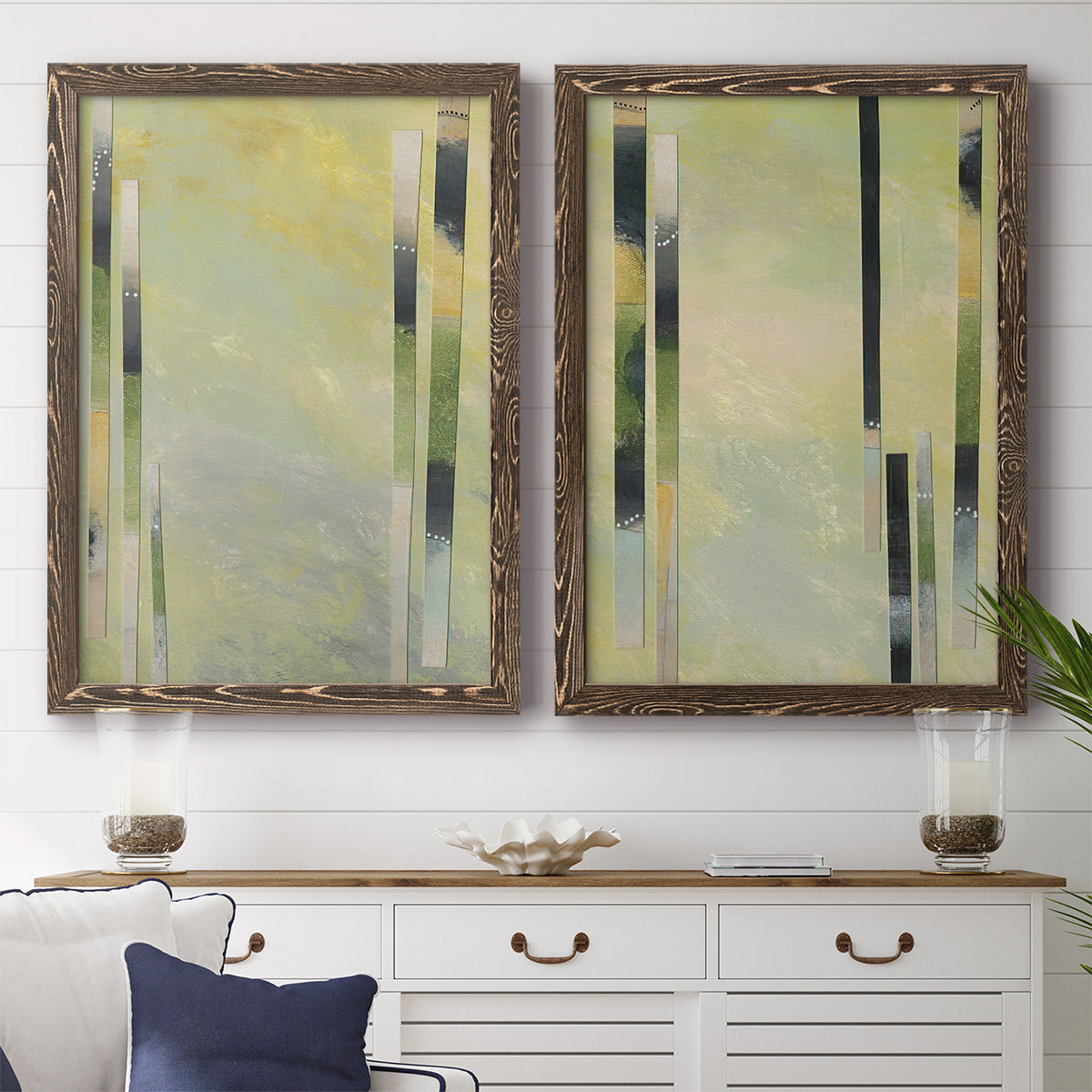 Neutral Assemblage III - Premium Framed Canvas 2 Piece Set - Ready to Hang