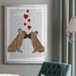 French Kiss and Hearts - Modern Framed Canvas Print