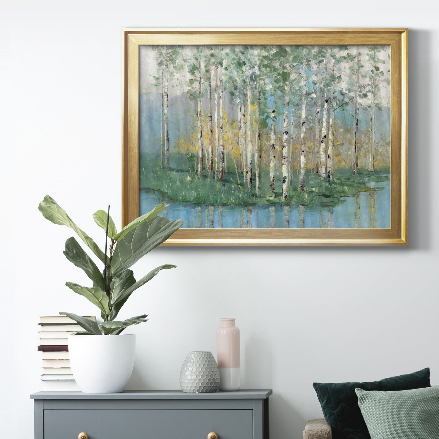 Birch Reflections Revisited Premium Classic Framed Canvas - Ready to Hang