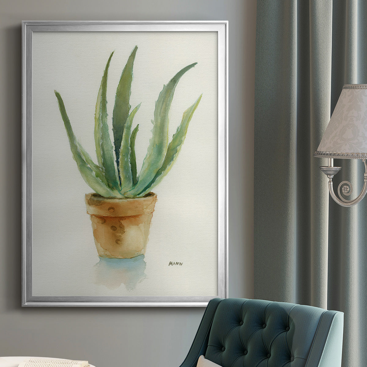 Succulent IV - Modern Framed Canvas Print