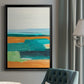 Aqua and Orange I - Modern Framed Canvas Print