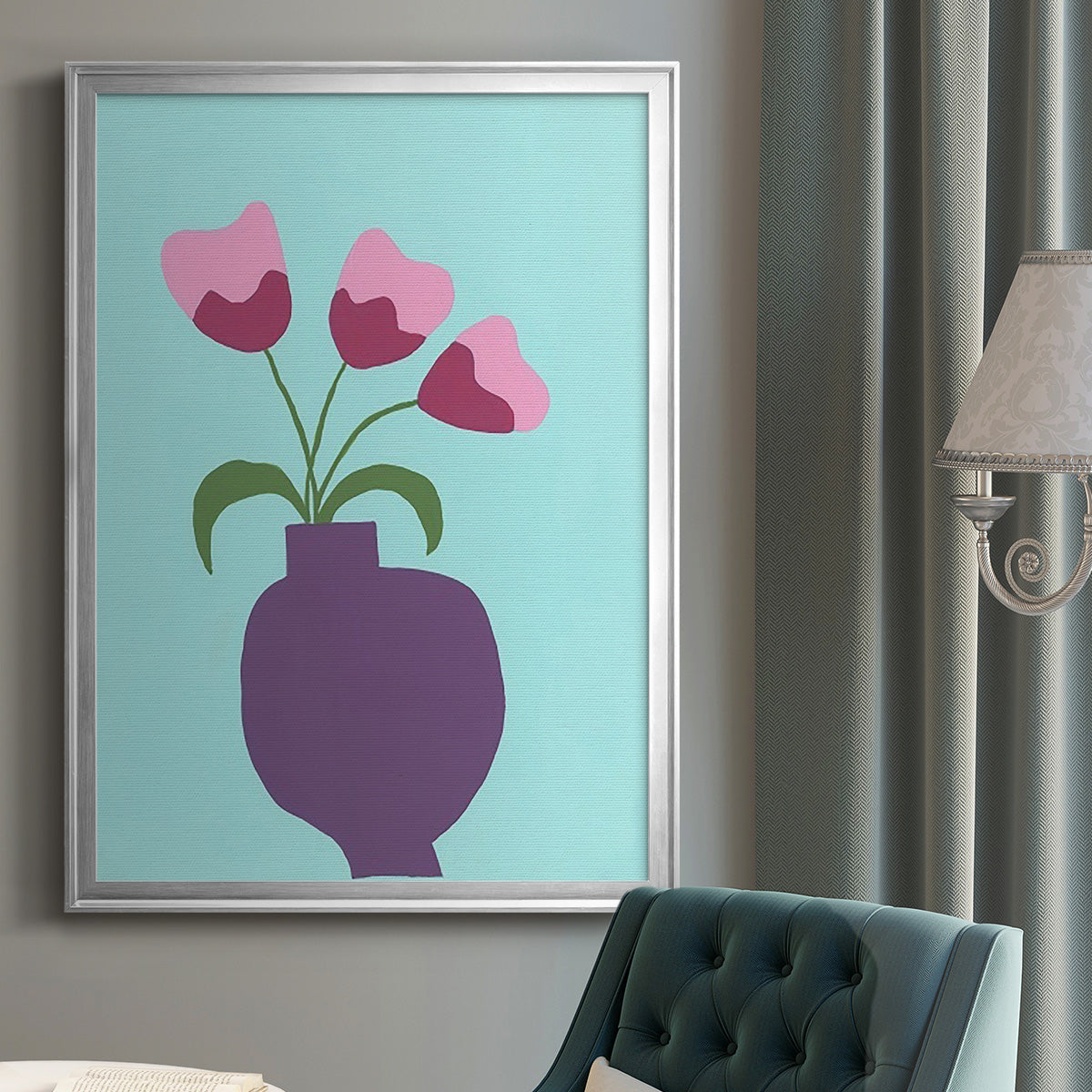 Modern Blooms I - Modern Framed Canvas Print