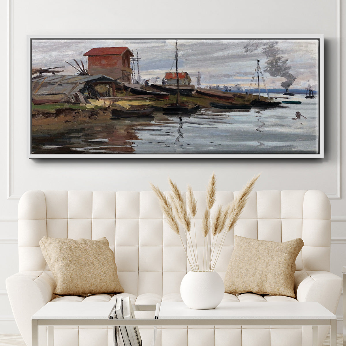The Seine at Petit - Floater Framed Canvas Print