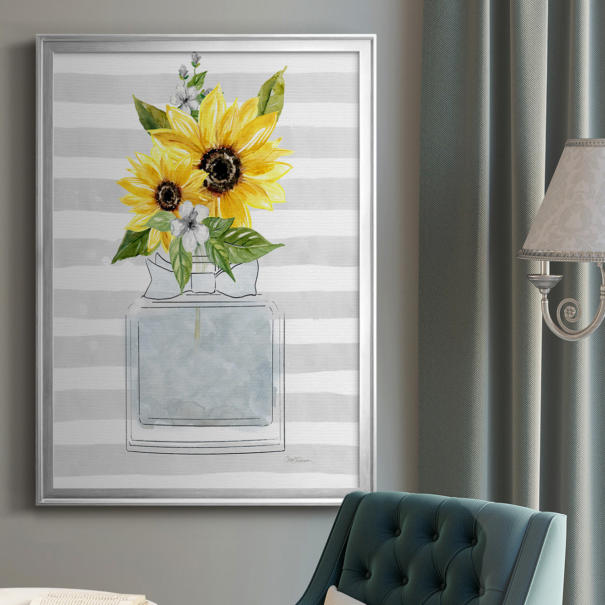 Sunflower Perfume II - Modern Framed Canvas Print