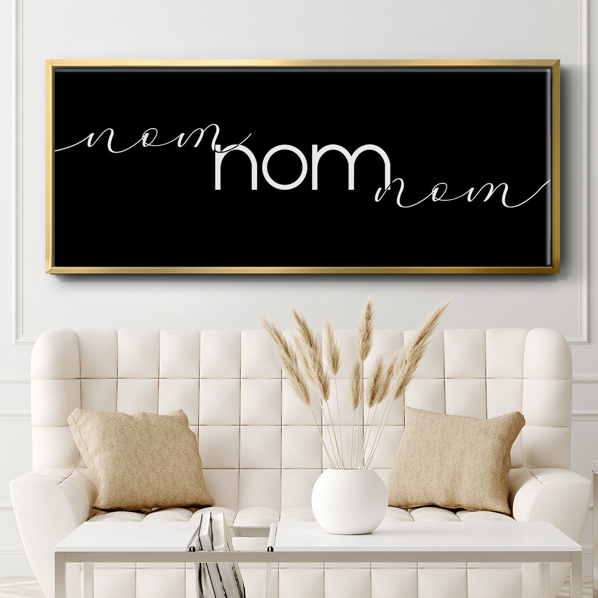 Nom Nom Nom - Floater Framed Canvas Print