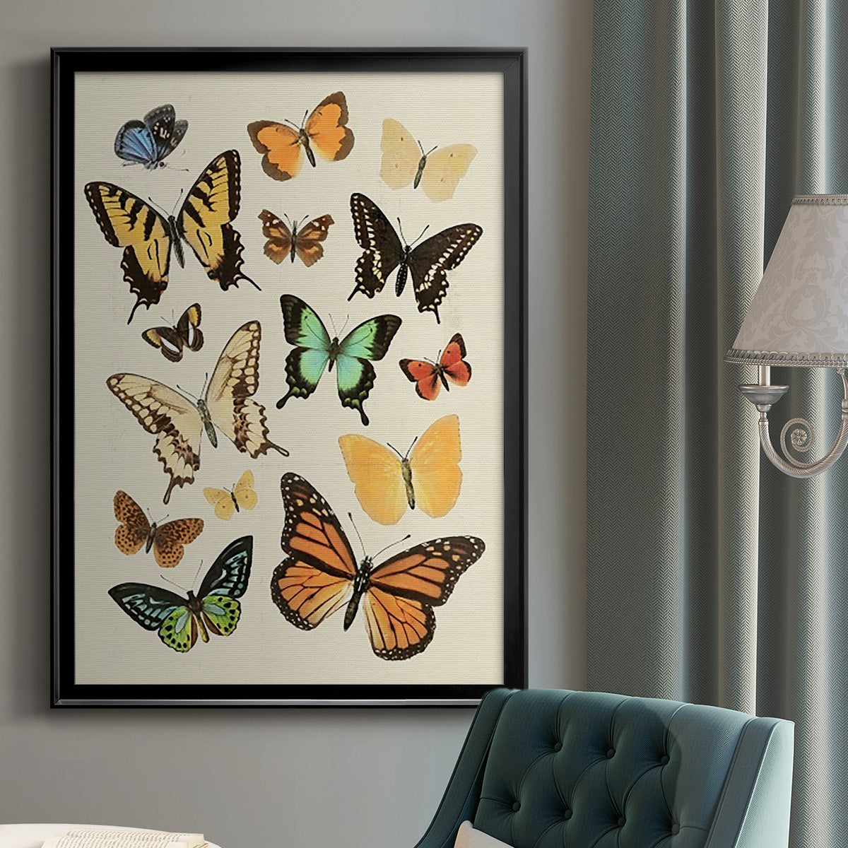 Collected Flutter I - Modern Framed Canvas Print